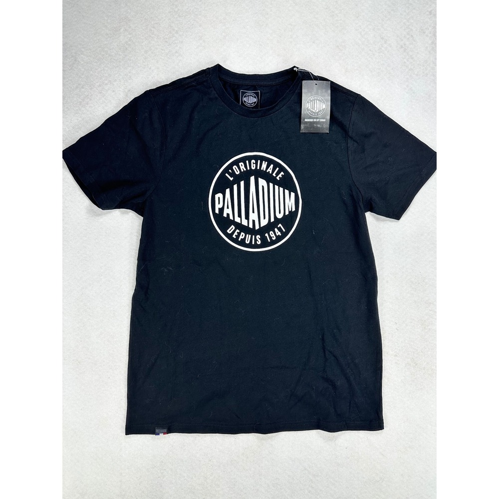 Palladium Mens Round Logo Classic Black Cotton Graphic T-Shirt L NWT